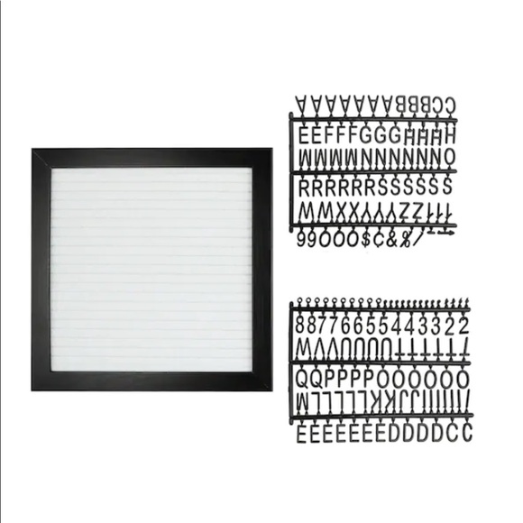 NEW! 1 White Felt Letter Board Black Frame 8”x 8” - Picture 6 of 7